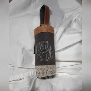 Myra Bag Floral Gray And Tan Wine Bag